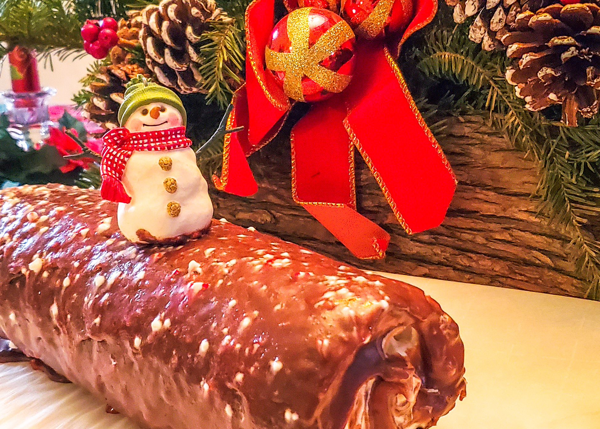 Chocolate Peppermint Buche de Noel, British Baking Style