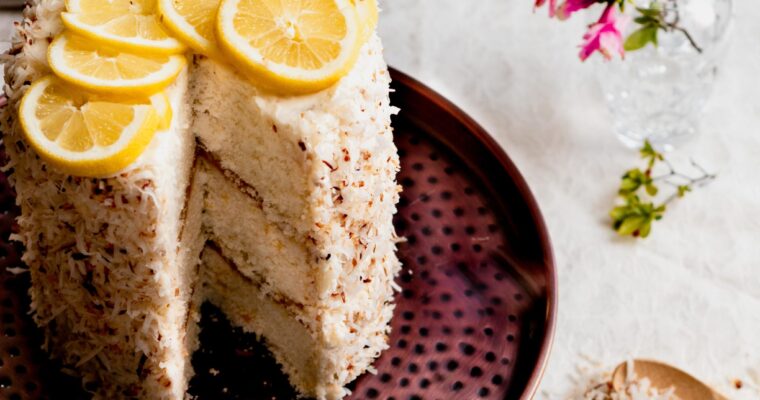 Toasted Coconut Cake with Lemon Curd Filling