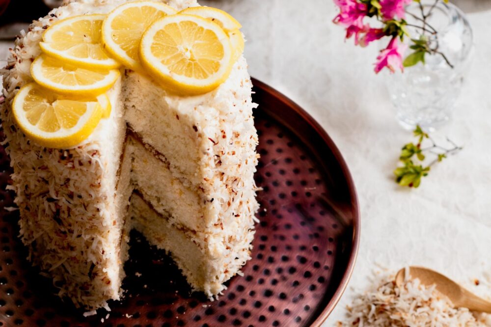 Toasted Coconut Cake with Lemon Curd Filling