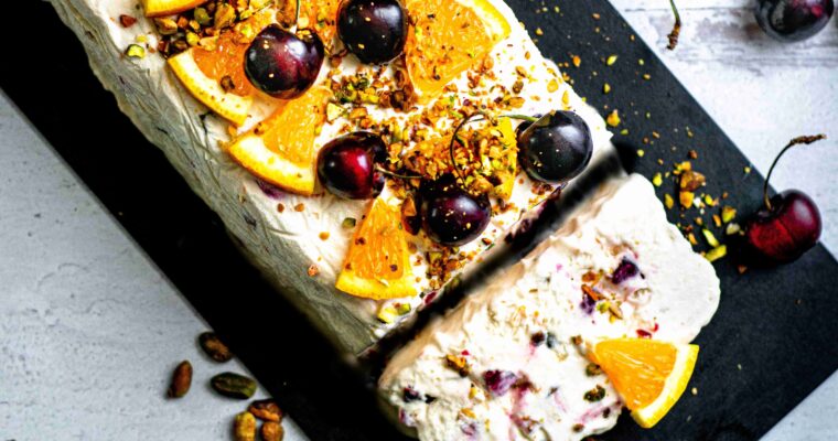 Orange Cherry Pistachio Semifreddo