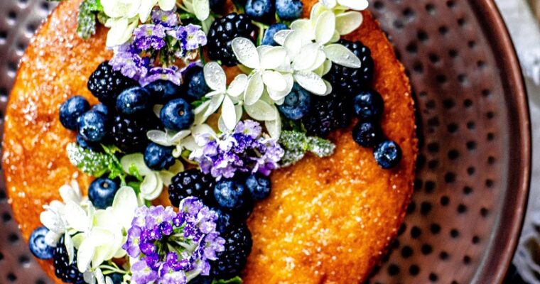 Blue/Black Berry Lemon Olive Oil Cake